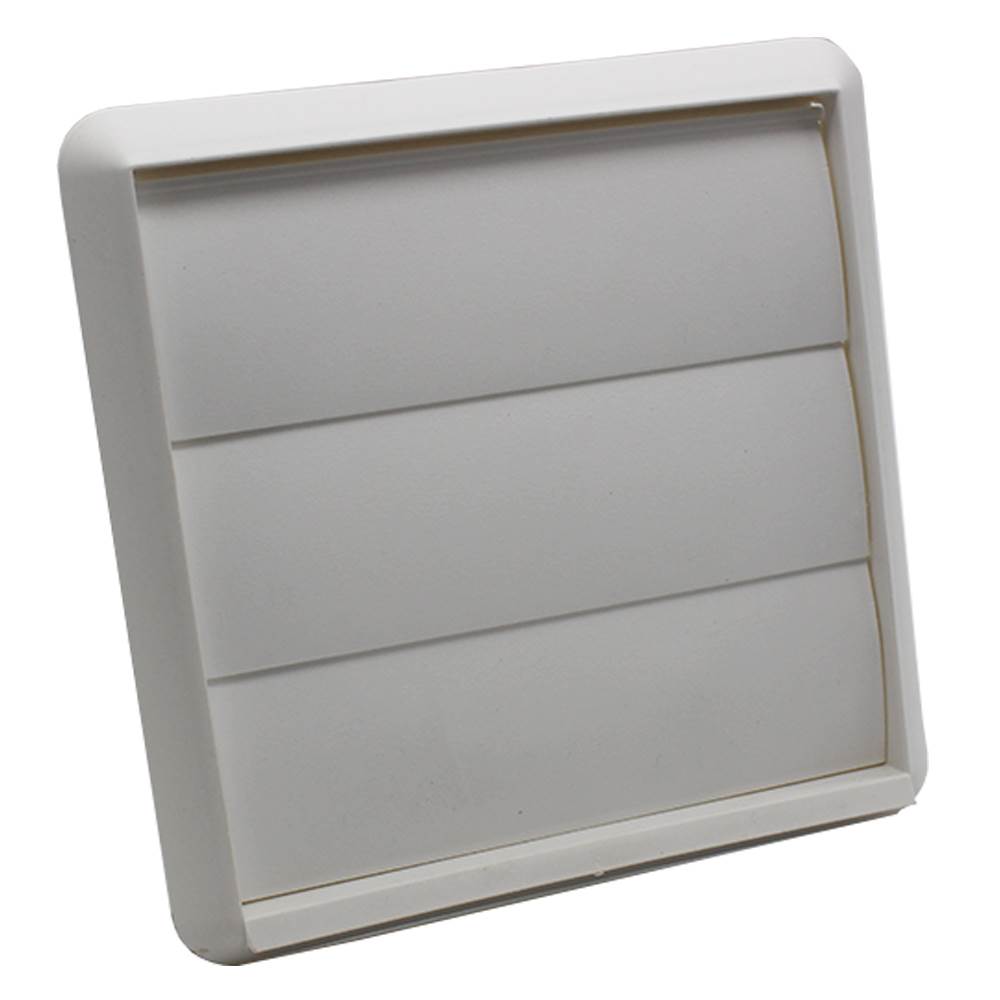 Kair Gravity Grille 100mm - 4 inch White External Ducting Air Vent with Round Spigot and Not-Return Shutters